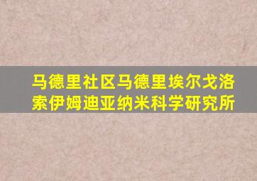 马德里社区马德里埃尔戈洛索伊姆迪亚纳米科学研究所